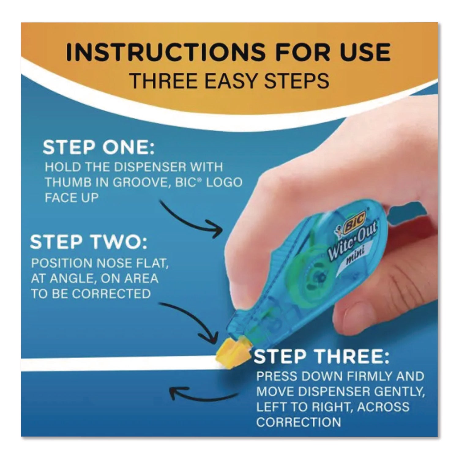 Wite-Out Brand Mini Correction Tape, Non-Refillable, 0.2" x 26.2 ft, Assorted