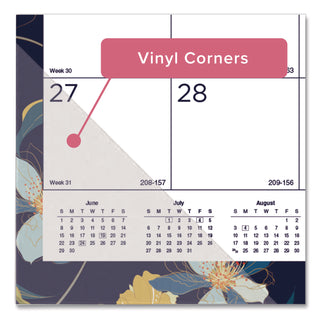 Spring Monthly Academic Desk Pad Calendar, Colorful Blossom Artwork, 22 x 17, Black Binding, 18-Month (July-Dec): 2023-2024
