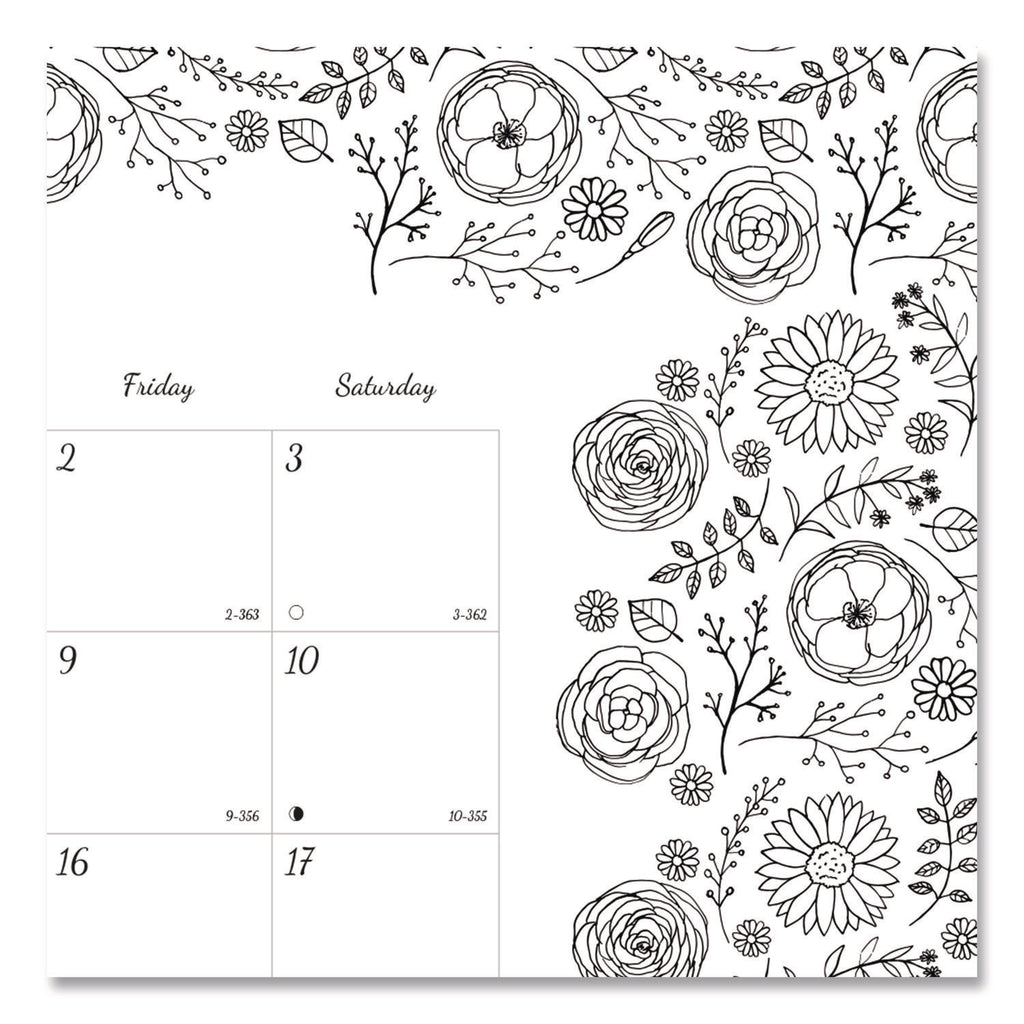 Blueline DoodlePlan Desk Pad - Botanica - Julian - Monthly - January 2022 till December 2022 - 1 Month Single Page Layout - Desk Pad - White - Chipboard - Eyelet, Tear-off, Compact, Reinforced - 22" x 17