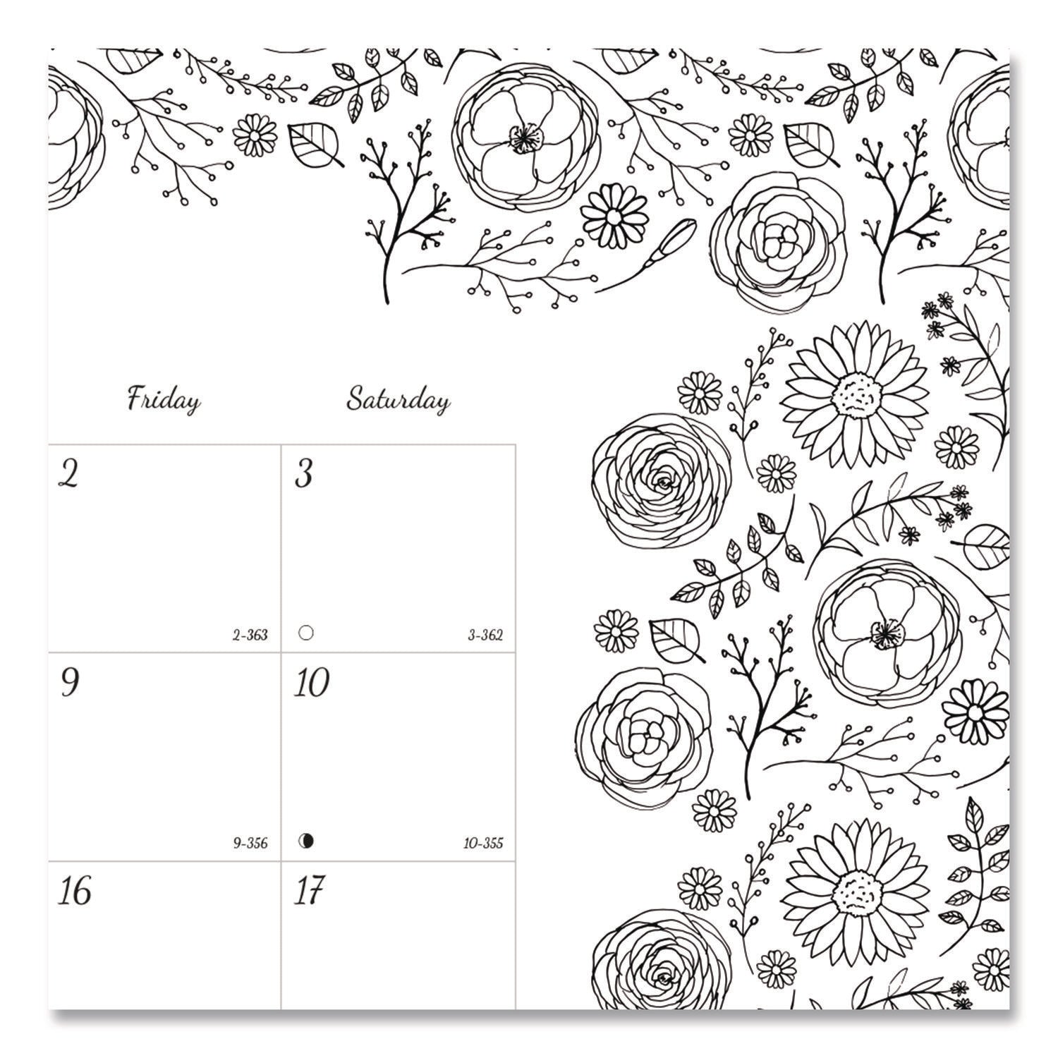 Blueline DoodlePlan Desk Pad - Botanica - Julian - Monthly - January 2022 till December 2022 - 1 Month Single Page Layout - Desk Pad - White - Chipboard - Eyelet, Tear-off, Compact, Reinforced - 22" x 17