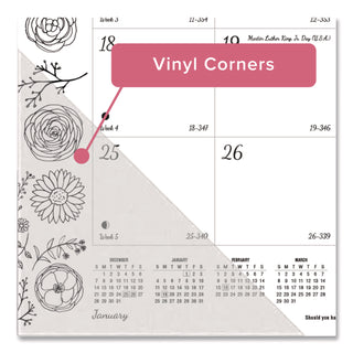 Blueline DoodlePlan Desk Pad - Botanica - Julian - Monthly - January 2022 till December 2022 - 1 Month Single Page Layout - Desk Pad - White - Chipboard - Eyelet, Tear-off, Compact, Reinforced - 22" x 17