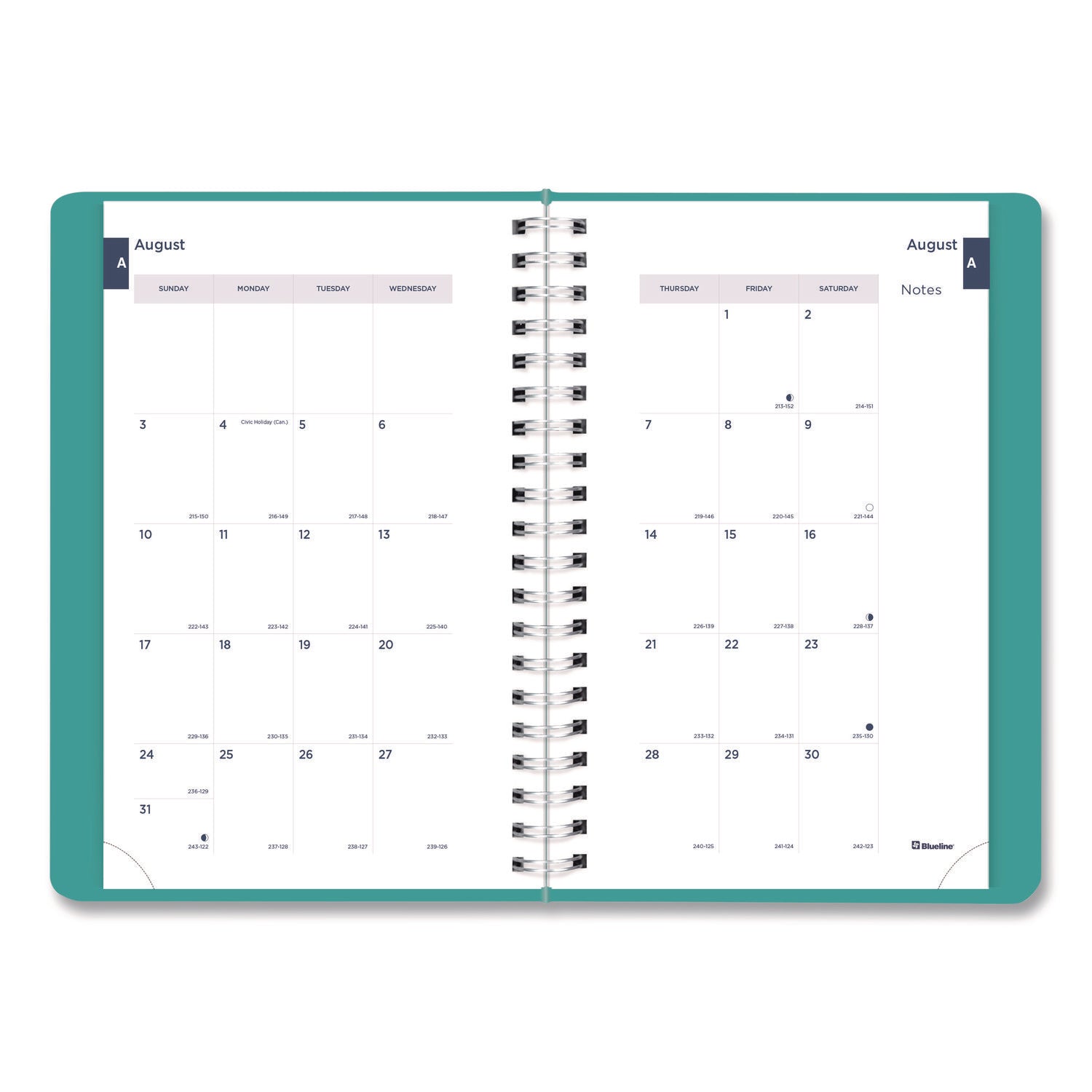 Academic Daily/Monthly Planner, 8 x 5, Cloud Blue Cover, 12-Month (Aug to July): 2023 to 2024