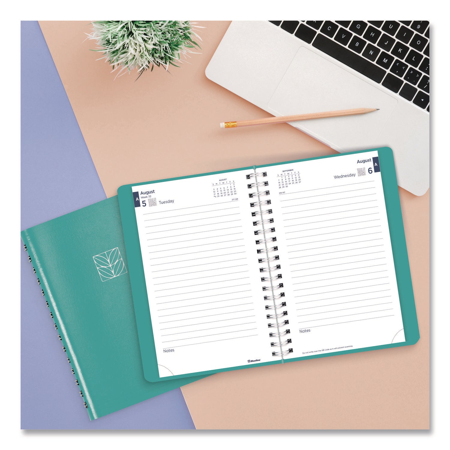 Academic Daily/Monthly Planner, 8 x 5, Cloud Blue Cover, 12-Month (Aug to July): 2023 to 2024