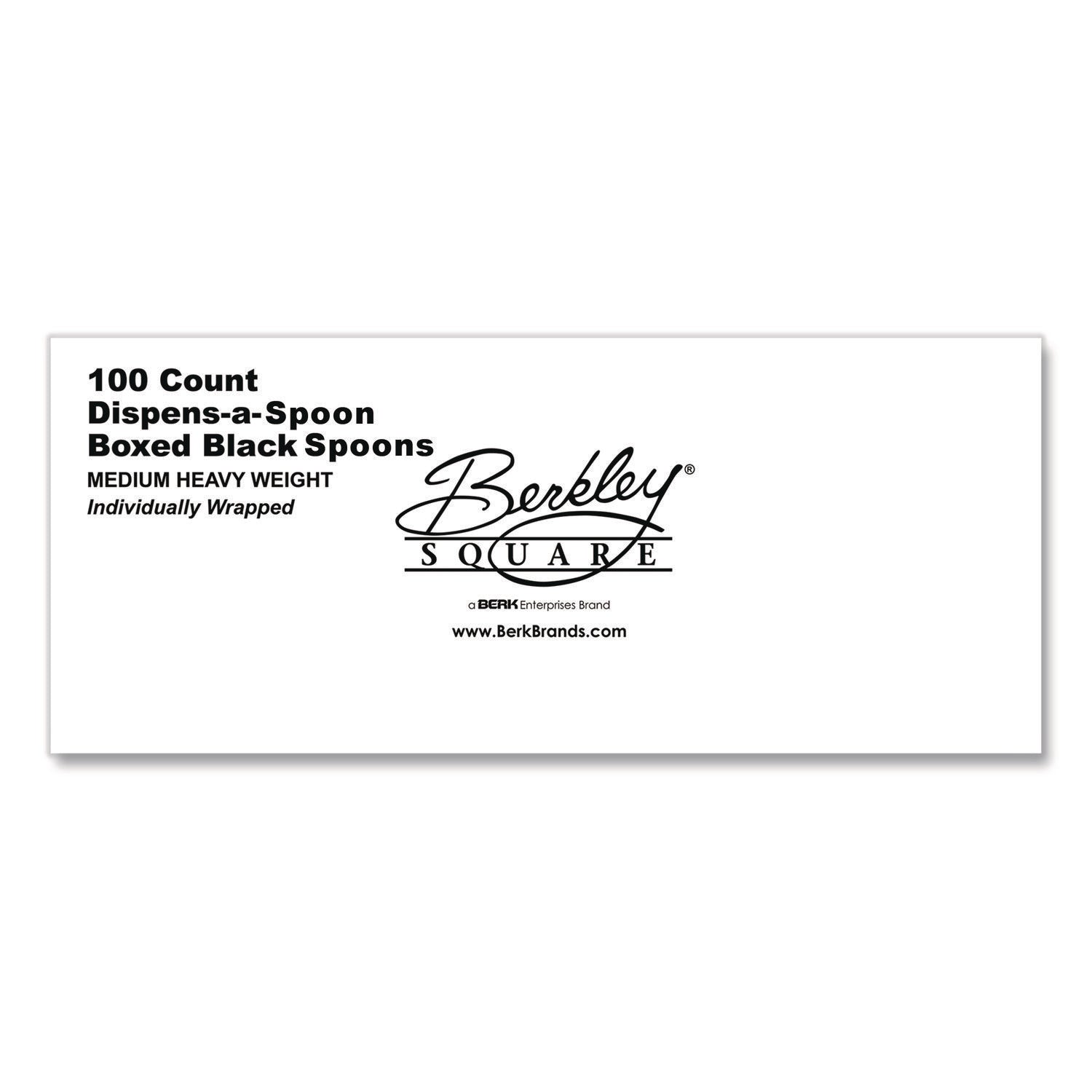 Dispens-a Spoon, Individually Wrapped, Mediumweight, Teaspoons, Black, 100/Box