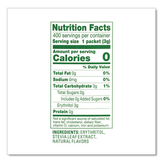 Natural Sugar Substitute, 0.07 oz Packet, 1,000 Packets/Carton