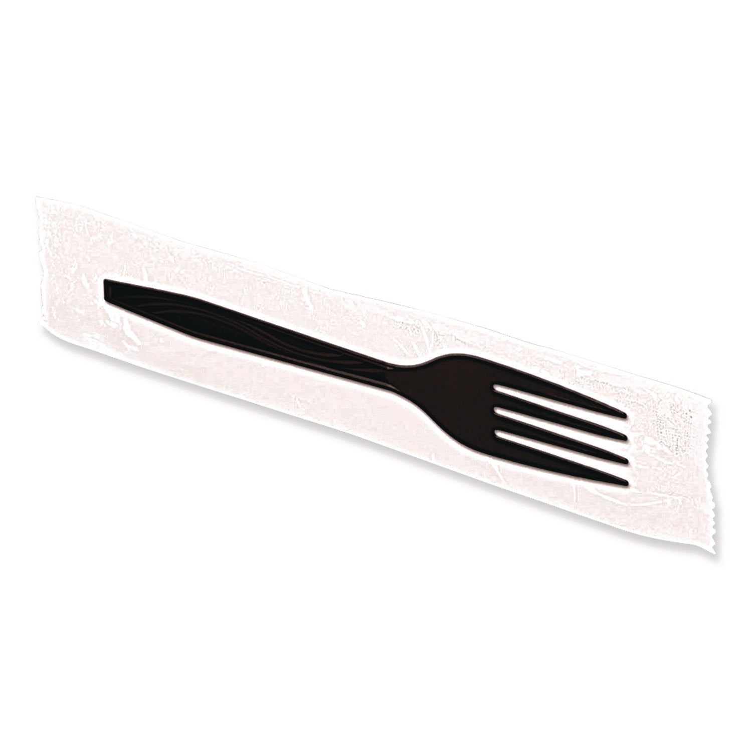 Dispens-a-Fork, Individually Wrapped, Mediumweight, Plastic, Black, 100/Box