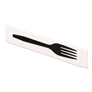 Dispens-a-Fork, Individually Wrapped, Mediumweight, Plastic, Black, 100/Box