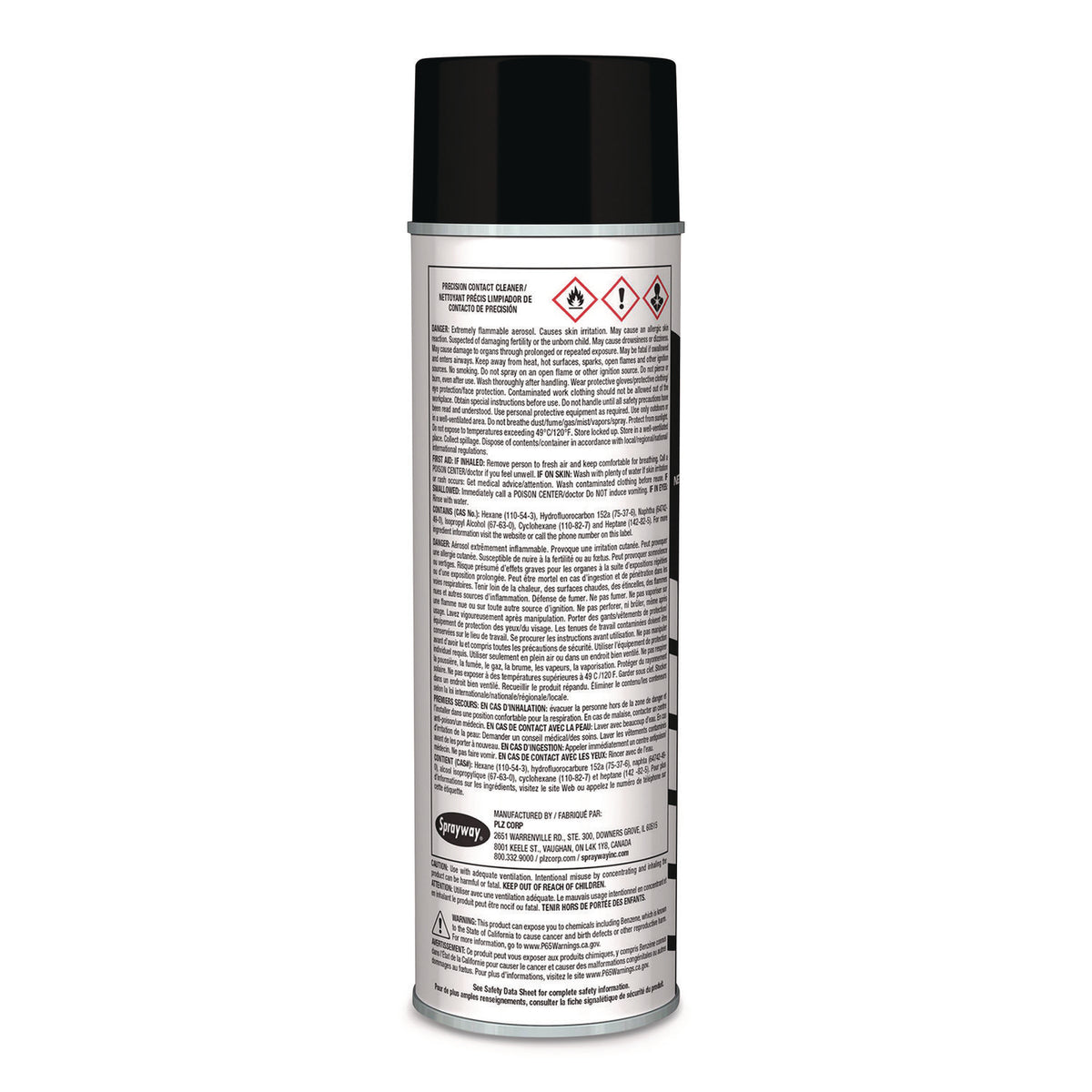 Claire P1 Precision Contact Cleaner - For Electrical Contact, Electronic Equipment - 13.50 fl oz - Non-corrosive, Non-staining, Quick Drying, Residue-free - 1 Each - Black