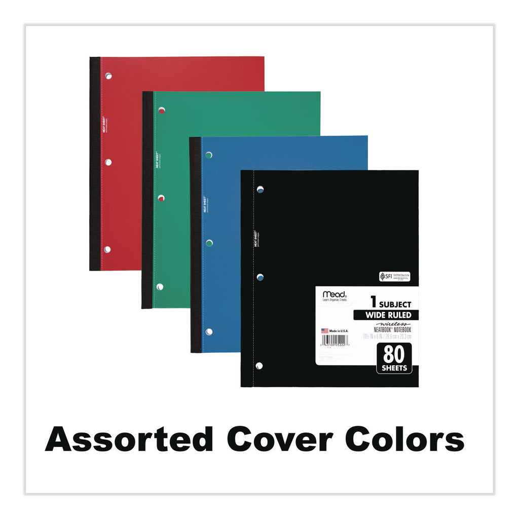 Wireless Neatbook Notebook, 1-Subject, Wide/Legal Rule, Randomly Assorted Cover Color, (80) 10.5 x 8 Sheets