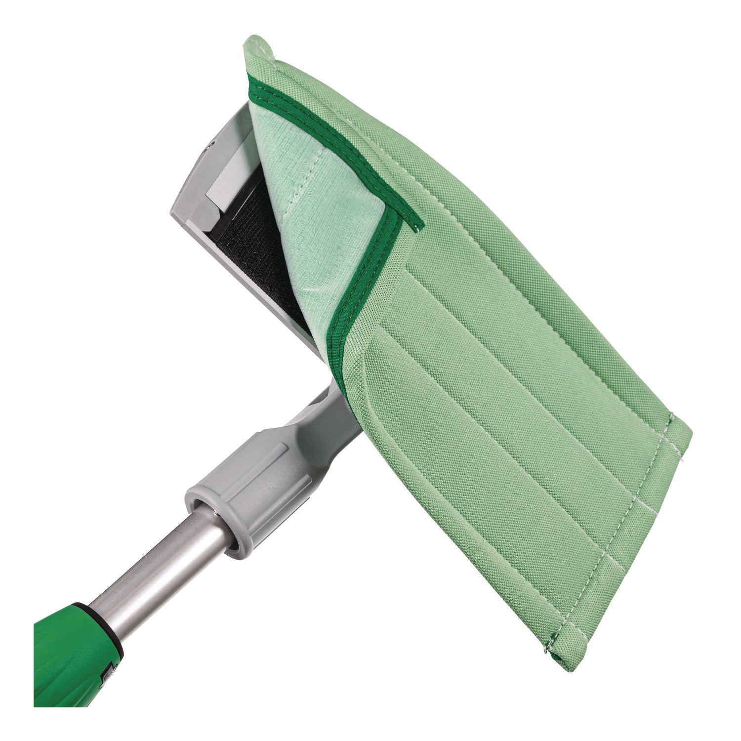 Unger Aluminum Pad Holder Microfiber Cleaning Pad - 1Each - Rectangle - 8" Width - Cleaning, Glass - MicroFiber - Green