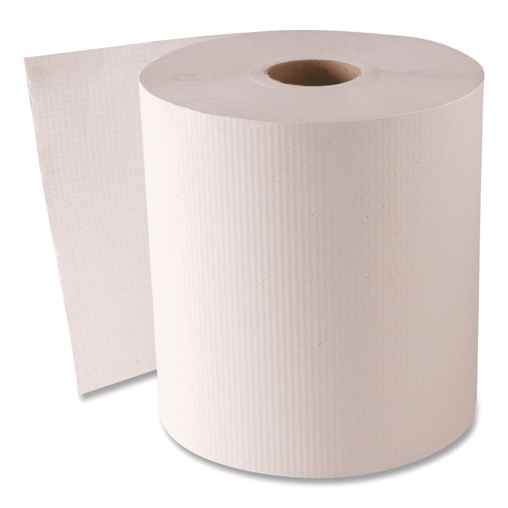 Hardwound Roll Towels, 8" x 800 ft, White, 6 Rolls/Carton