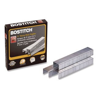 Heavy-Duty Premium Staples, 0.38" Leg, 0.5" Crown, Carbon Steel, 1,000/Box