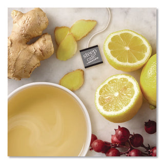 steep Cafe Organic Herbal Tea, Lemon Ginger, 50 Bags/Carton