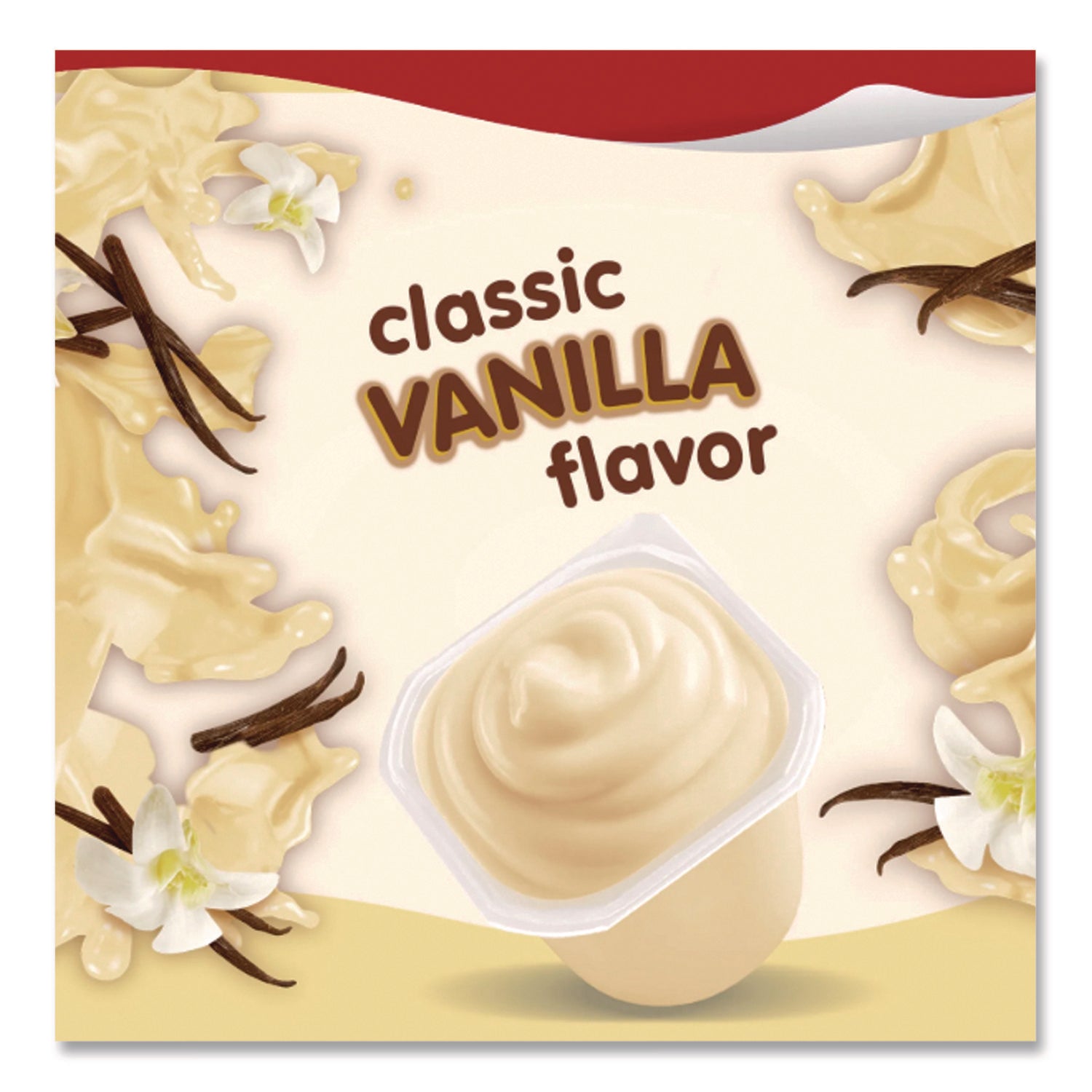 Pudding Cups, Vanilla, 3.5 oz Cup, 48/Carton