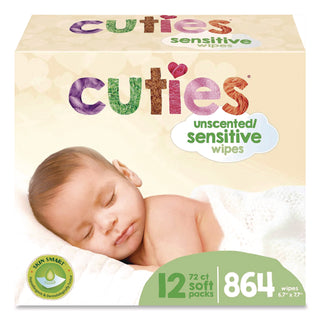Premium Wipes, Unscented, White, 72 Wipes/Pack, 12 Packs/Carton