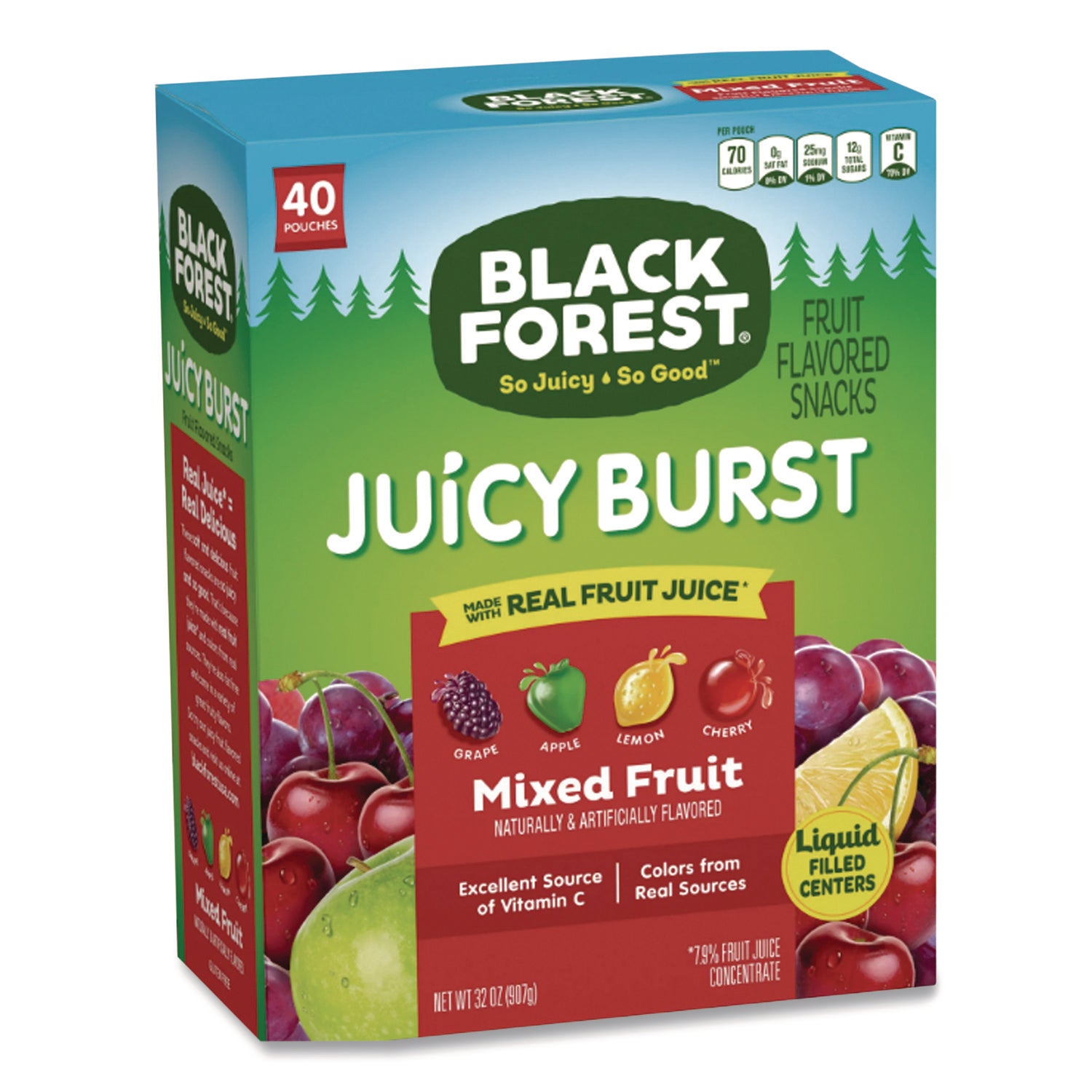 Juicy Burst Fruit Flavored Snack, Mixed Fruit, 32 oz, 40/Box