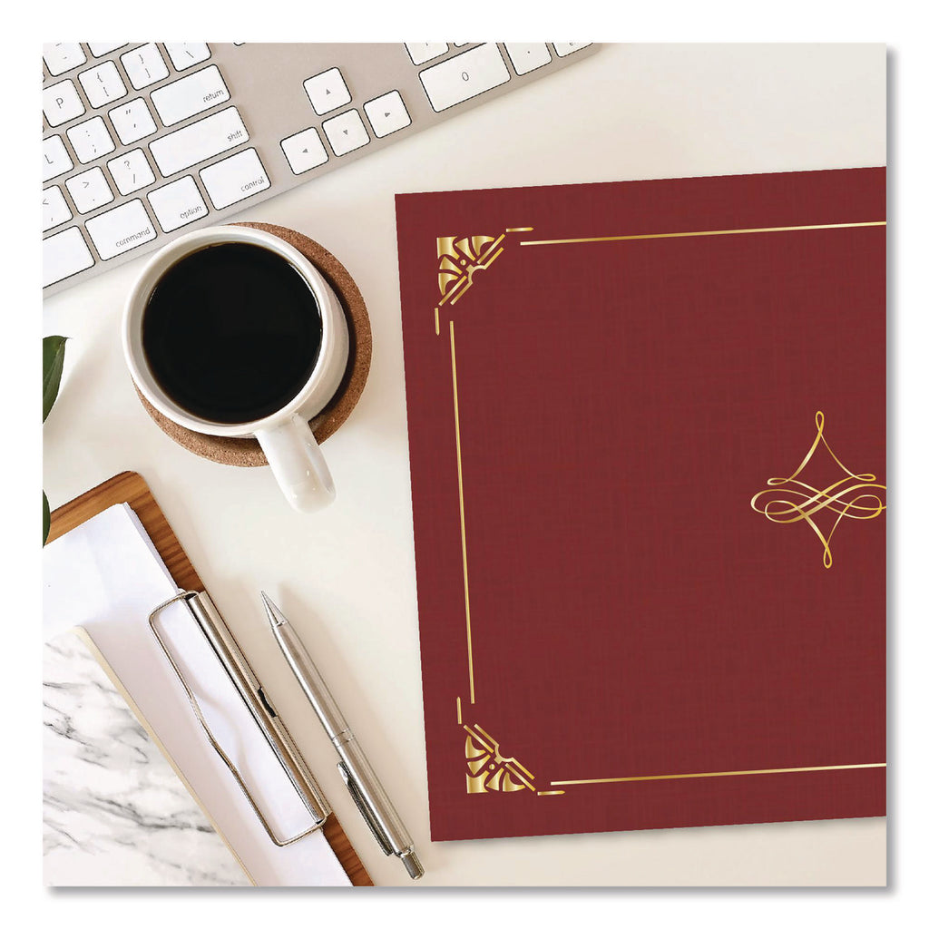 Geographics Letter Recycled Certificate Holder - 8 1/2" x 11" - Cordova, Gold - 30% Recycled - 5 / Pack