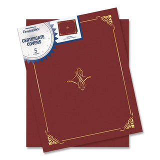 Geographics Letter Recycled Certificate Holder - 8 1/2" x 11" - Cordova, Gold - 30% Recycled - 5 / Pack