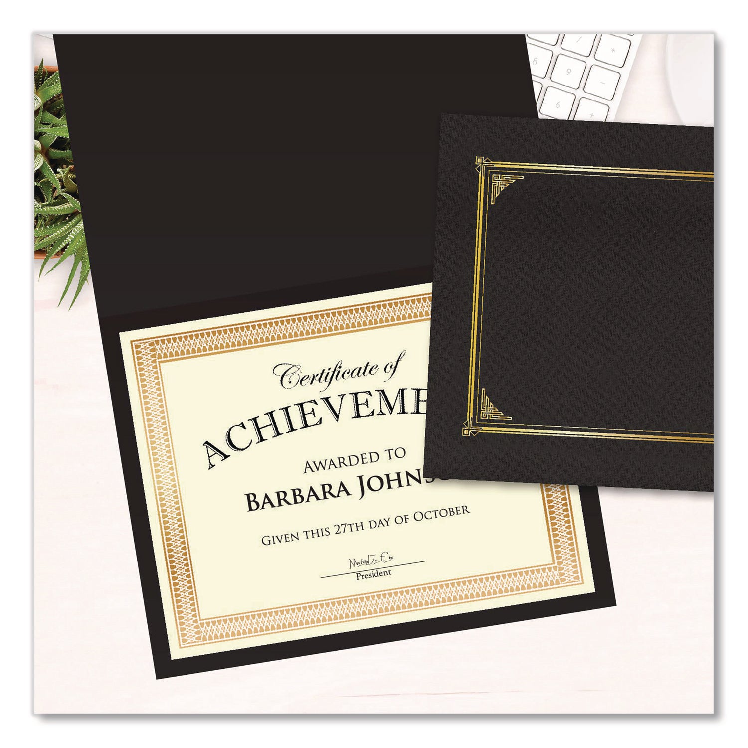 Geographics Traditional Award Certificates - 24 lb Basis Weight - 8.5" - Laser, Inkjet Compatible - Gold - 100 / Pack
