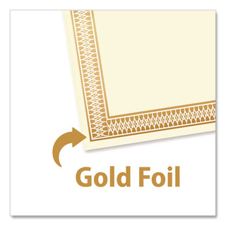 Geographics Traditional Award Certificates - 24 lb Basis Weight - 8.5" - Laser, Inkjet Compatible - Gold - 100 / Pack