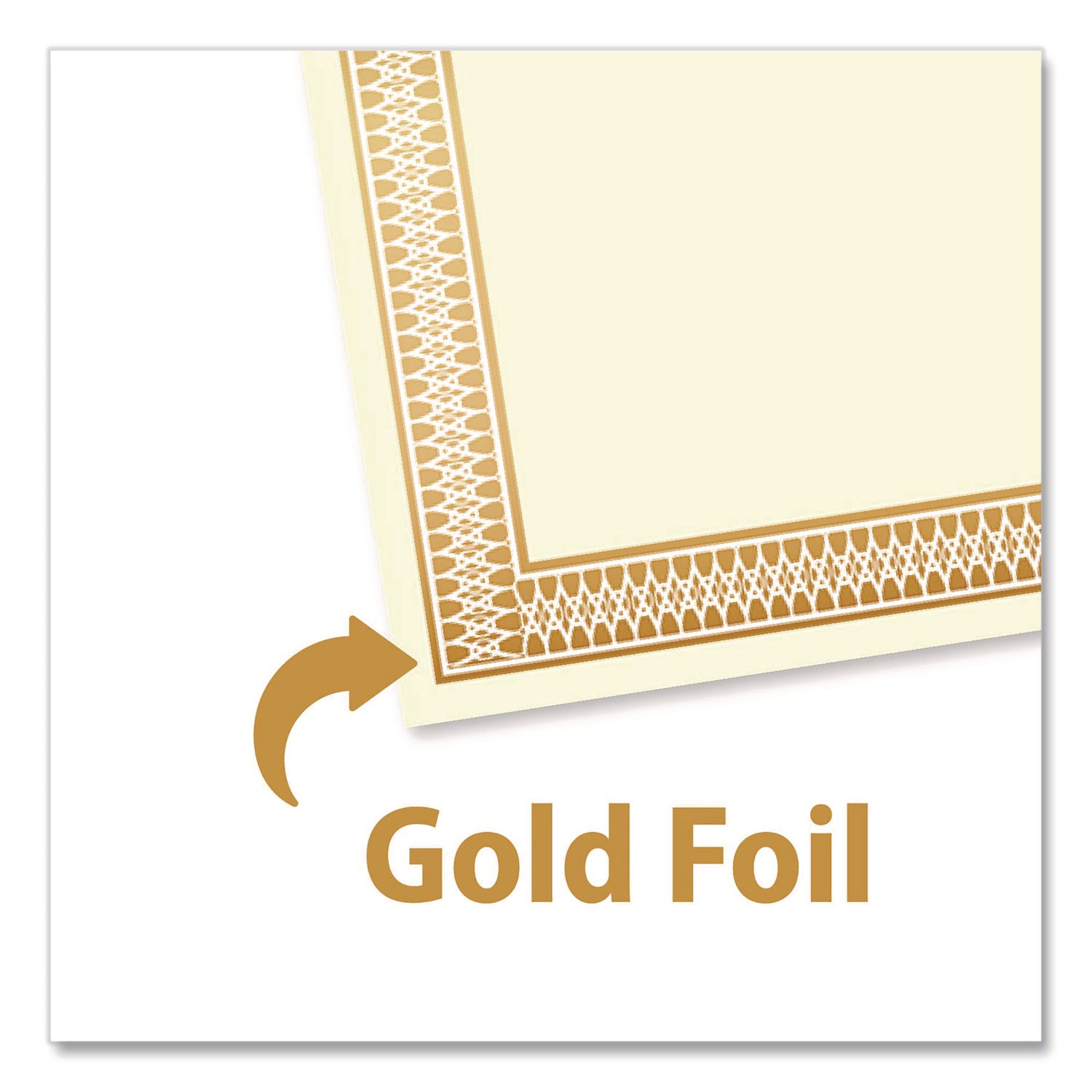 Geographics Traditional Award Certificates - 24 lb Basis Weight - 8.5" - Laser, Inkjet Compatible - Gold - 100 / Pack