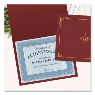 Geographics Letter Recycled Certificate Holder - 8 1/2" x 11" - Cordova, Gold - 30% Recycled - 5 / Pack