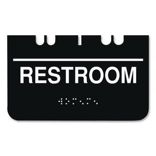Indoor Restroom Door Sign, Unixex 5.5 x 8.5, Black/White