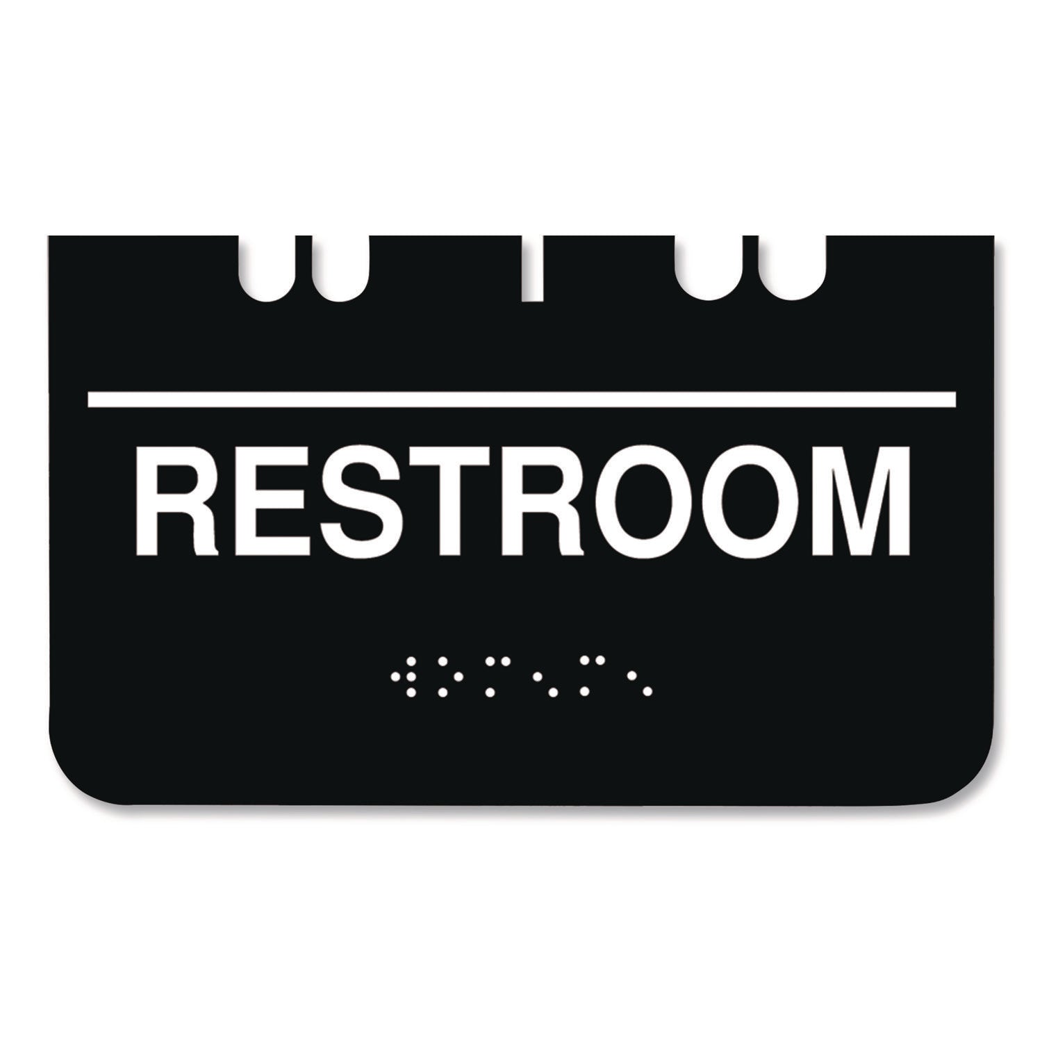 Indoor Restroom Door Sign, Unixex 5.5 x 8.5, Black/White