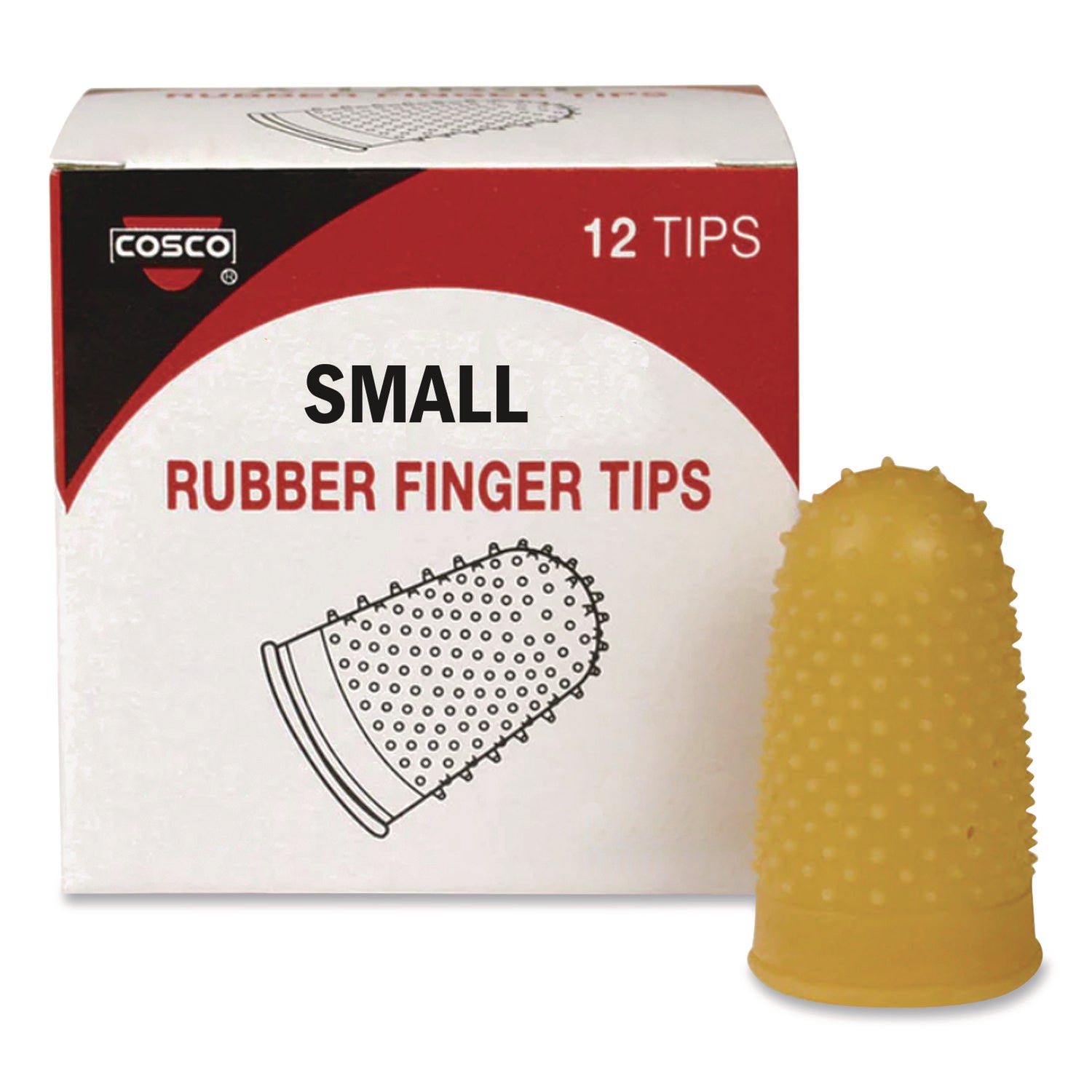 Fingertip Pads, Size 11, Small, Amber, 12/Pack