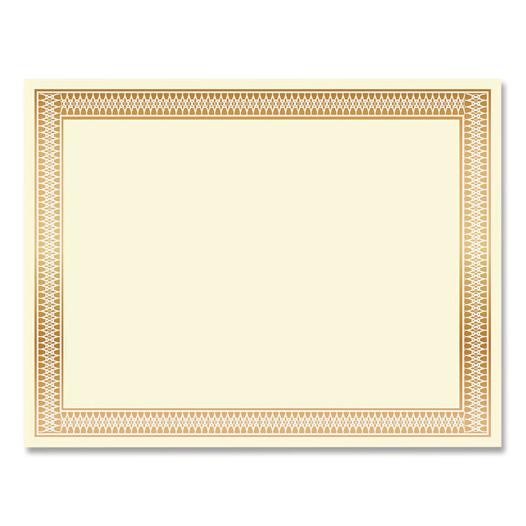 Geographics Traditional Award Certificates - 24 lb Basis Weight - 8.5" - Laser, Inkjet Compatible - Gold - 100 / Pack