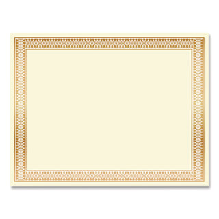 Geographics Traditional Award Certificates - 24 lb Basis Weight - 8.5" - Laser, Inkjet Compatible - Gold - 100 / Pack