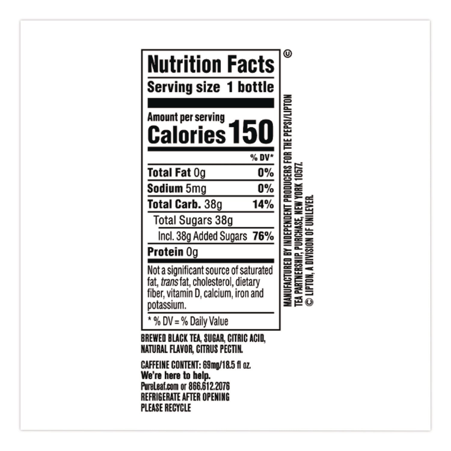 Iced Tea, Lemon, 18.5 oz, 12/Carton