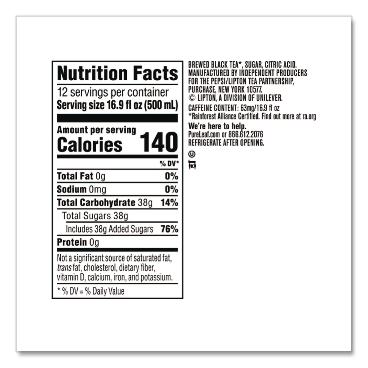 Iced Tea, Sweet Tea, 18.5 oz, 12/Carton