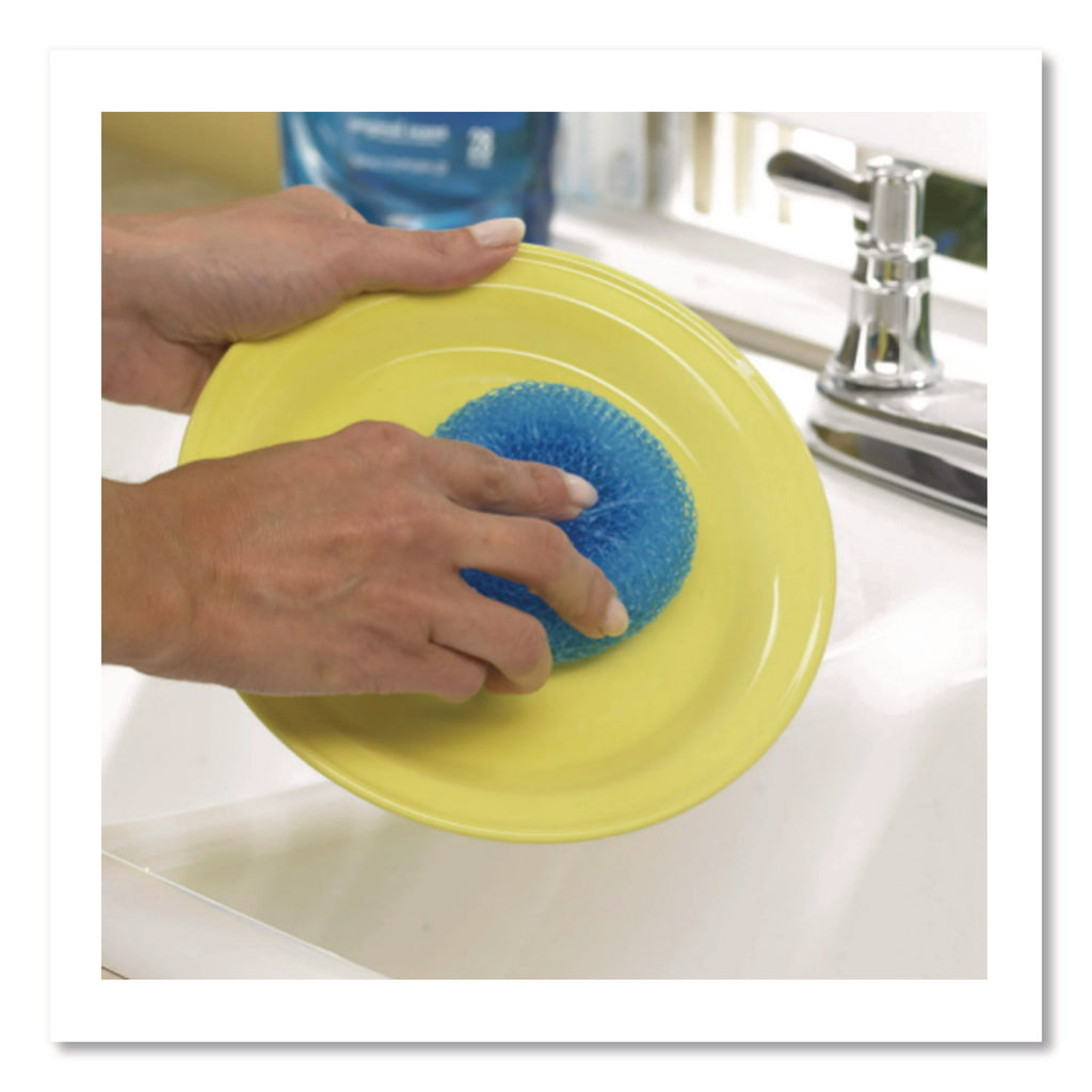 Poly Mesh Scrubbers, Blue, 3/Pack