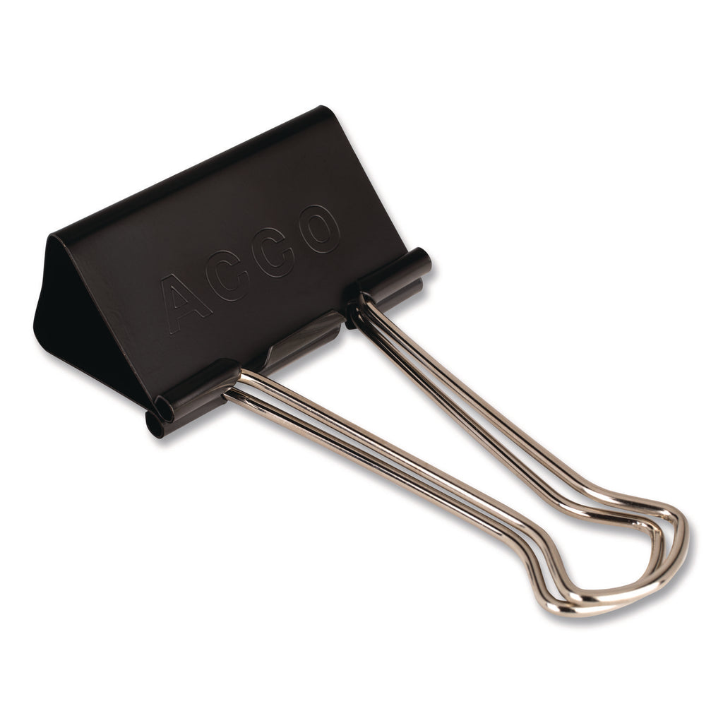 Binder Clips, Large, Black/Silver, Dozen