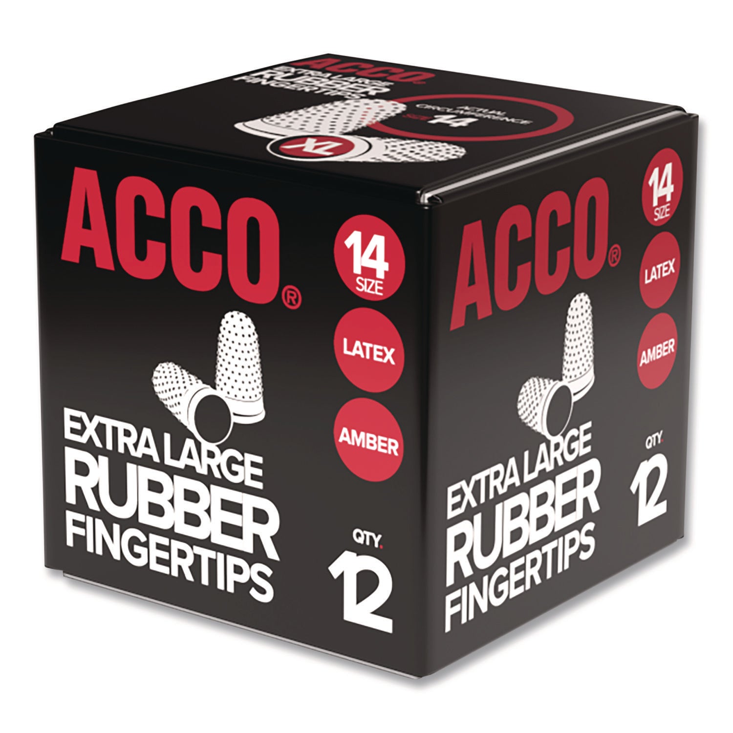 Rubber Finger Tips, 14 (X-Large), Amber, Dozen