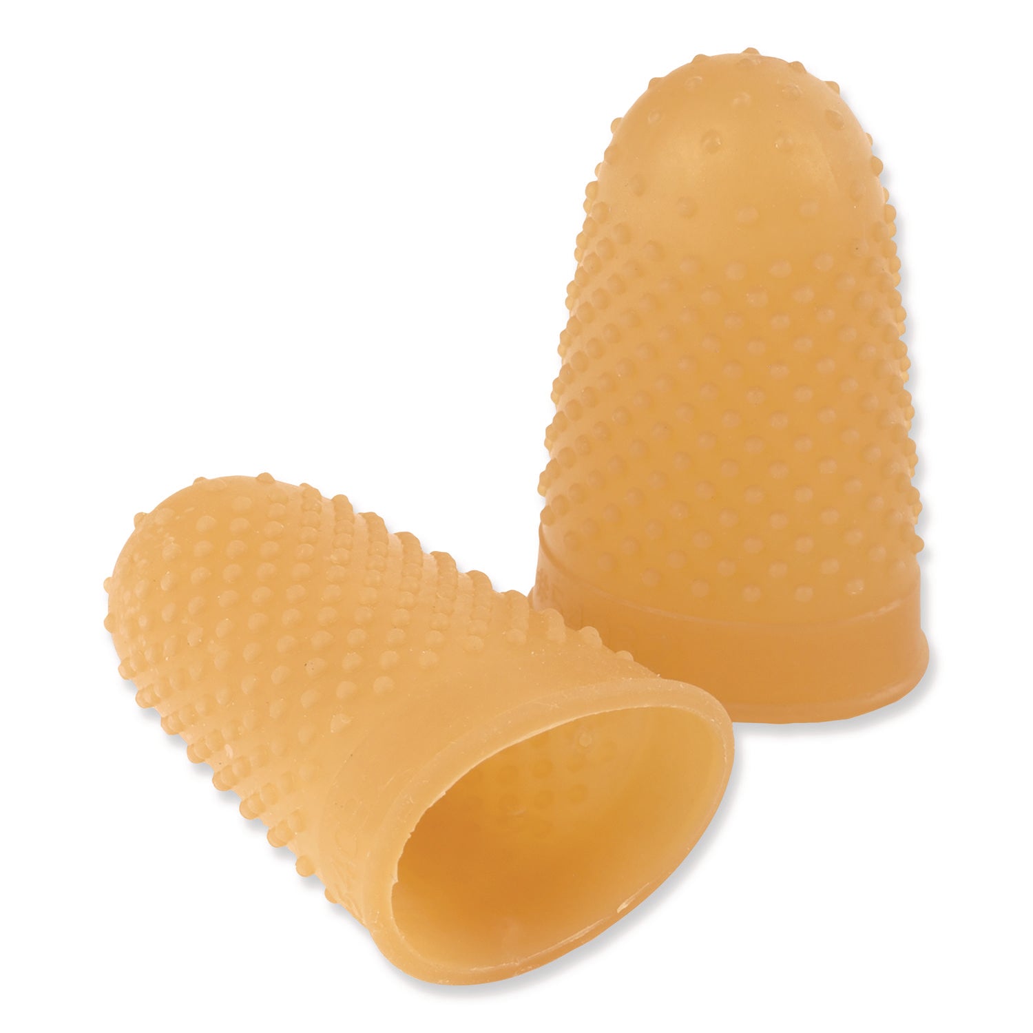 Rubber Finger Tips, 12 (Medium-Large), Amber, Dozen