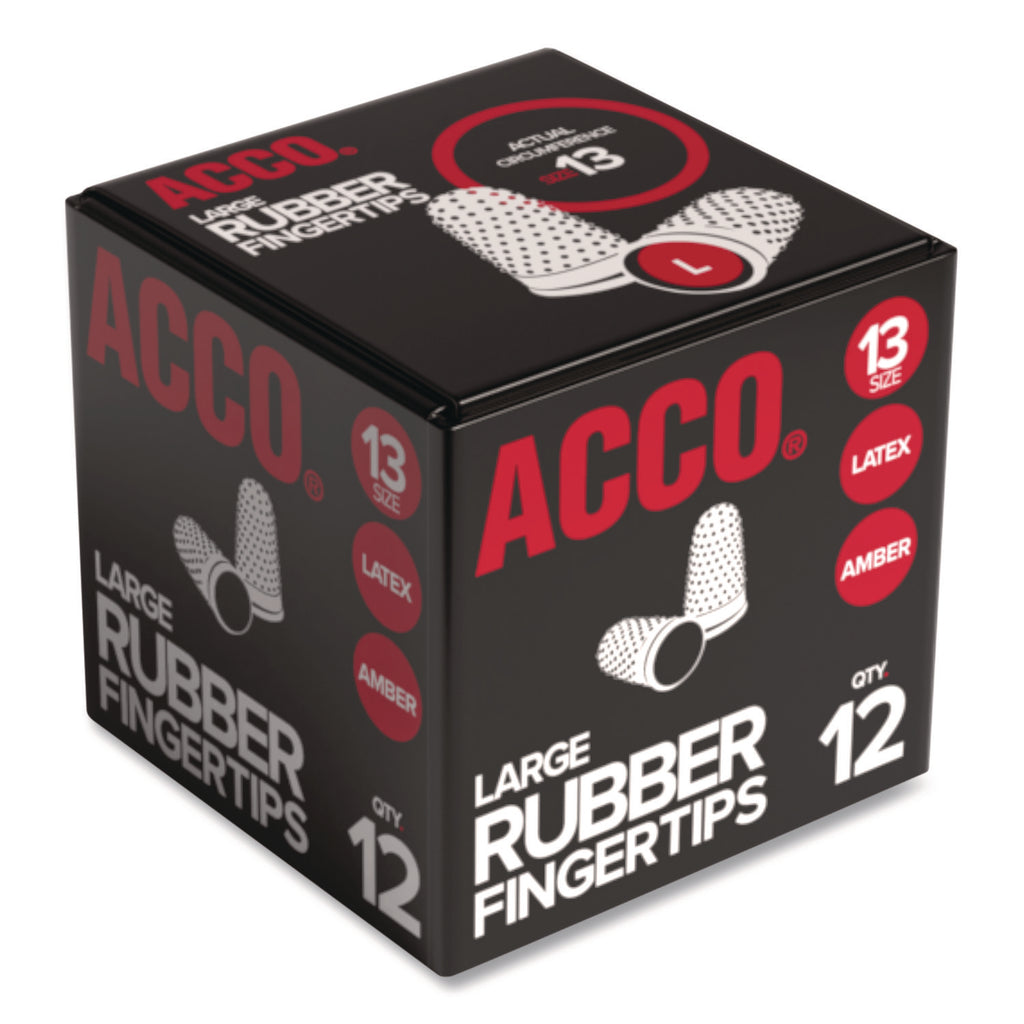 Rubber Finger Tips, 13 (Large), Amber, Dozen
