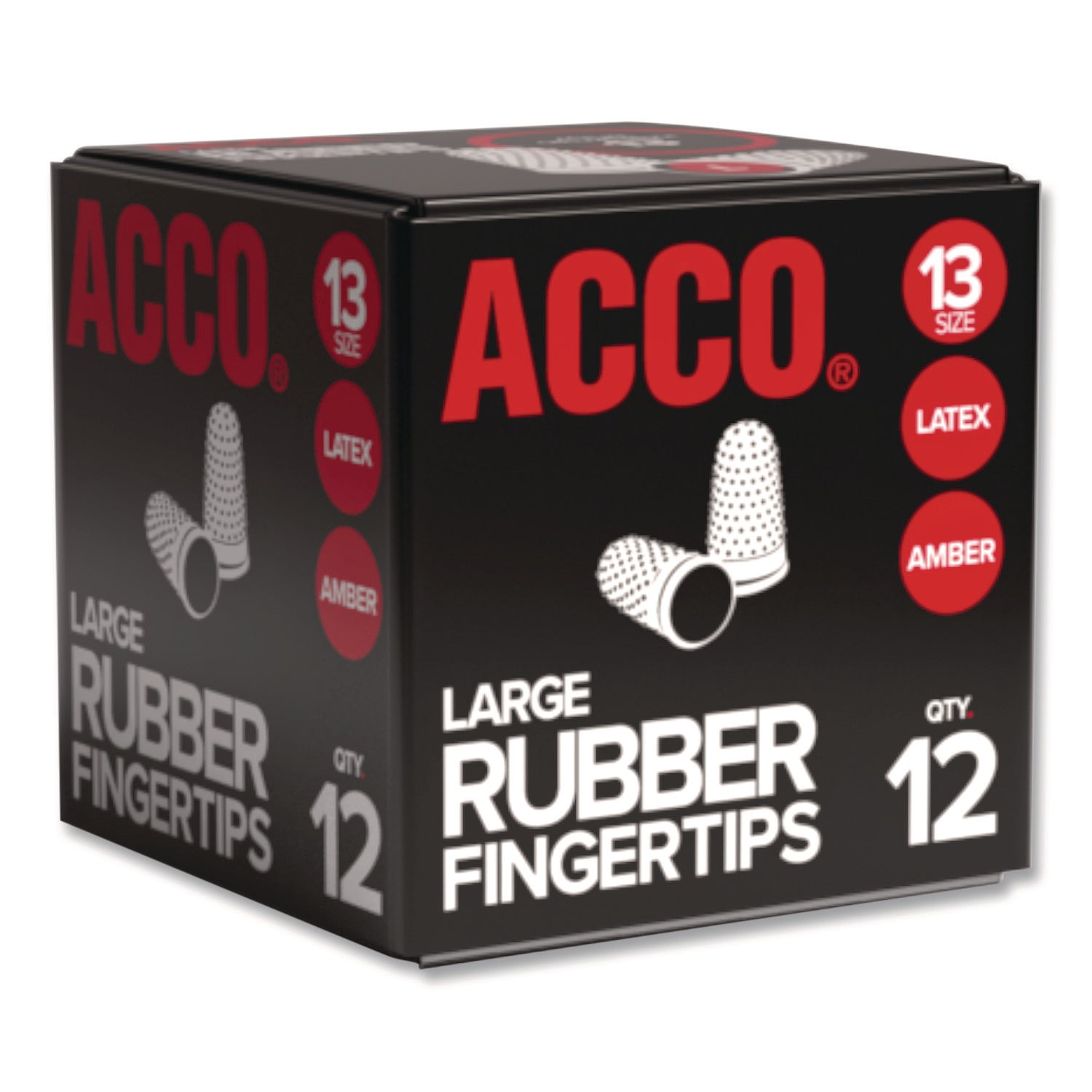 Rubber Finger Tips, 13 (Large), Amber, Dozen