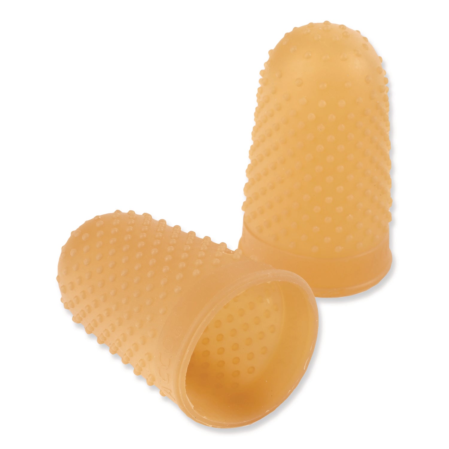 Rubber Finger Tips, 13 (Large), Amber, Dozen