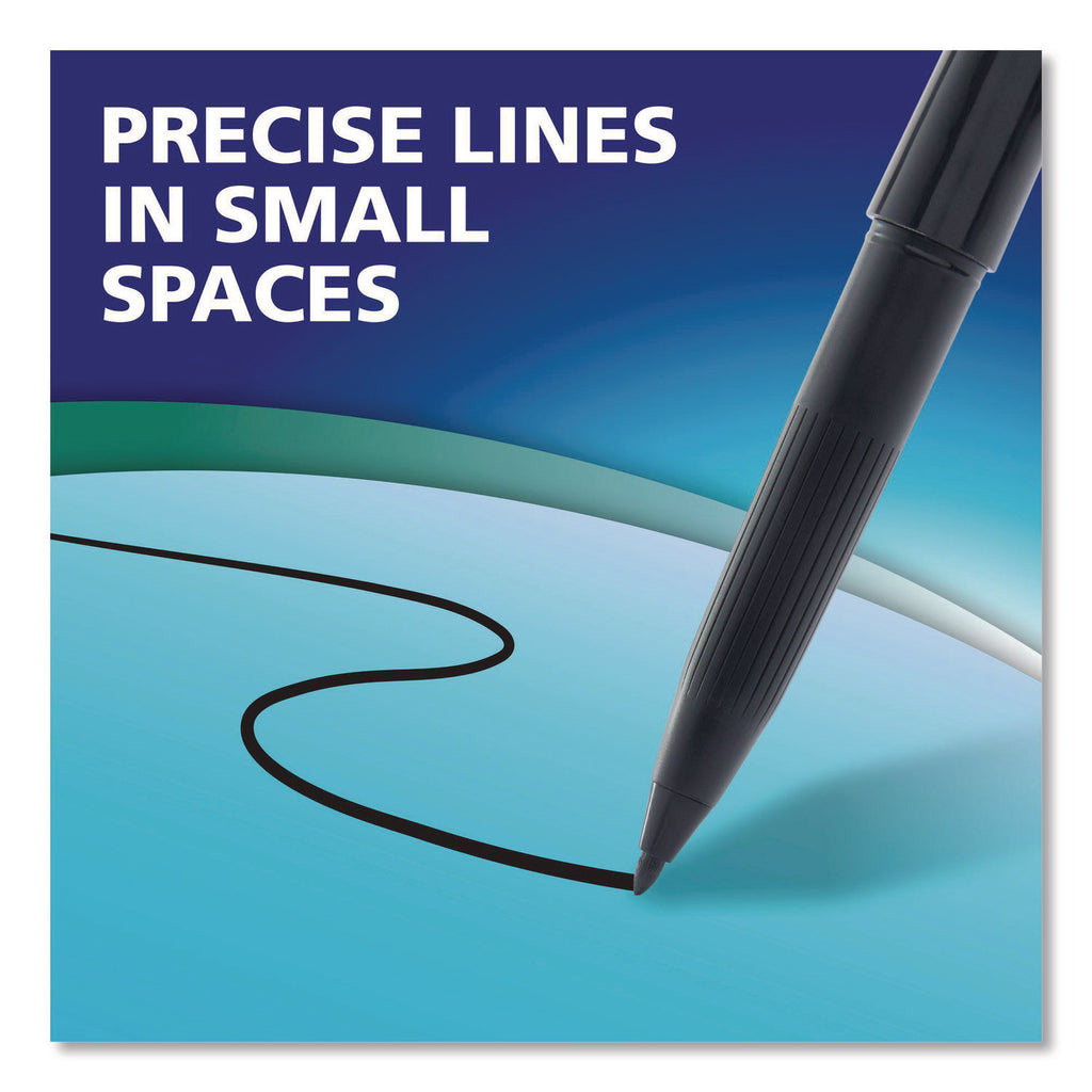 Vis-a-Vis Wet Erase Marker, Fine Bullet Tip, Black, Dozen