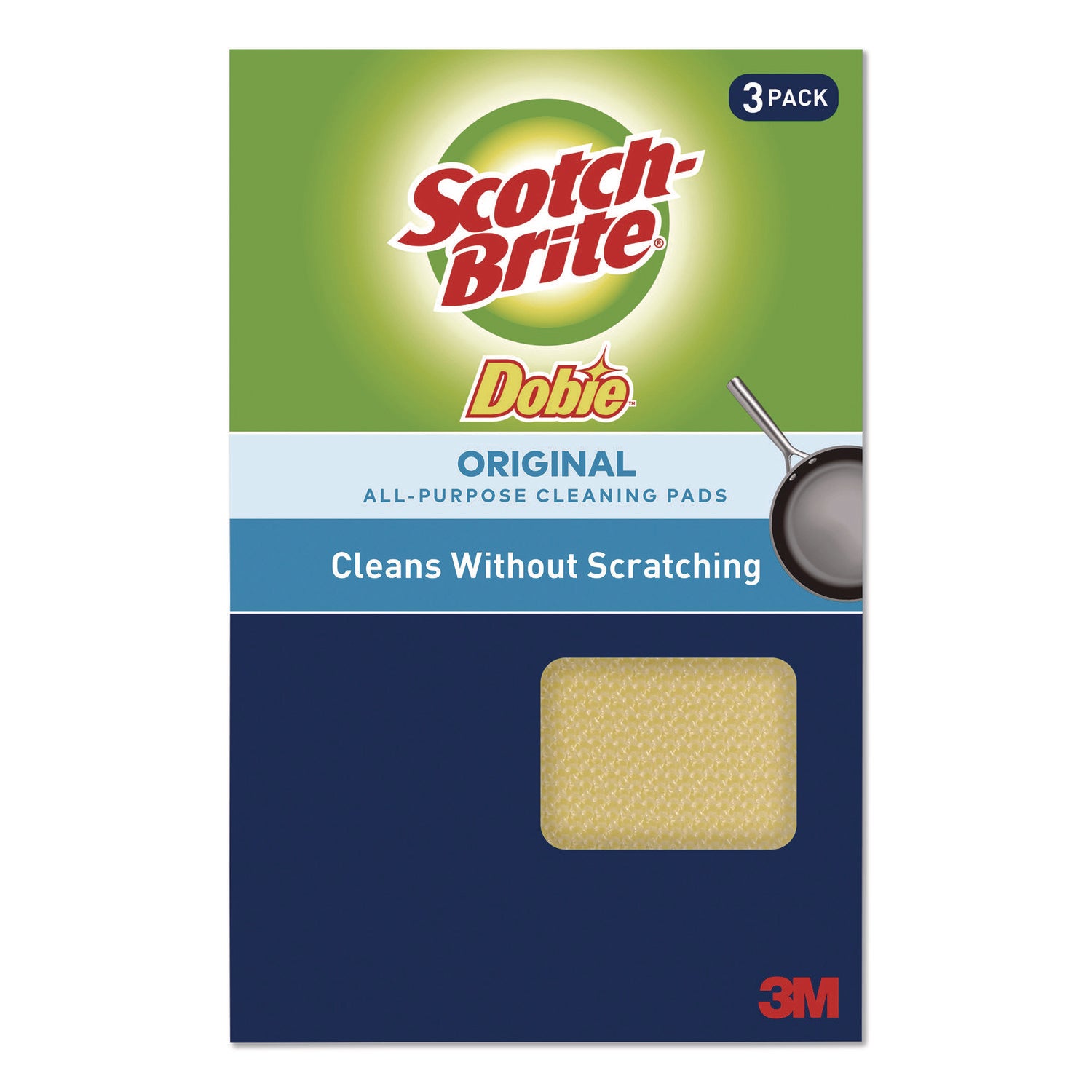 Scotch-Brite Dobie All-purpose Cleaning Pads - 0.5" Height x 2.6" Width x 4.3" Depth - 24/Carton - Polyurethane - Yellow