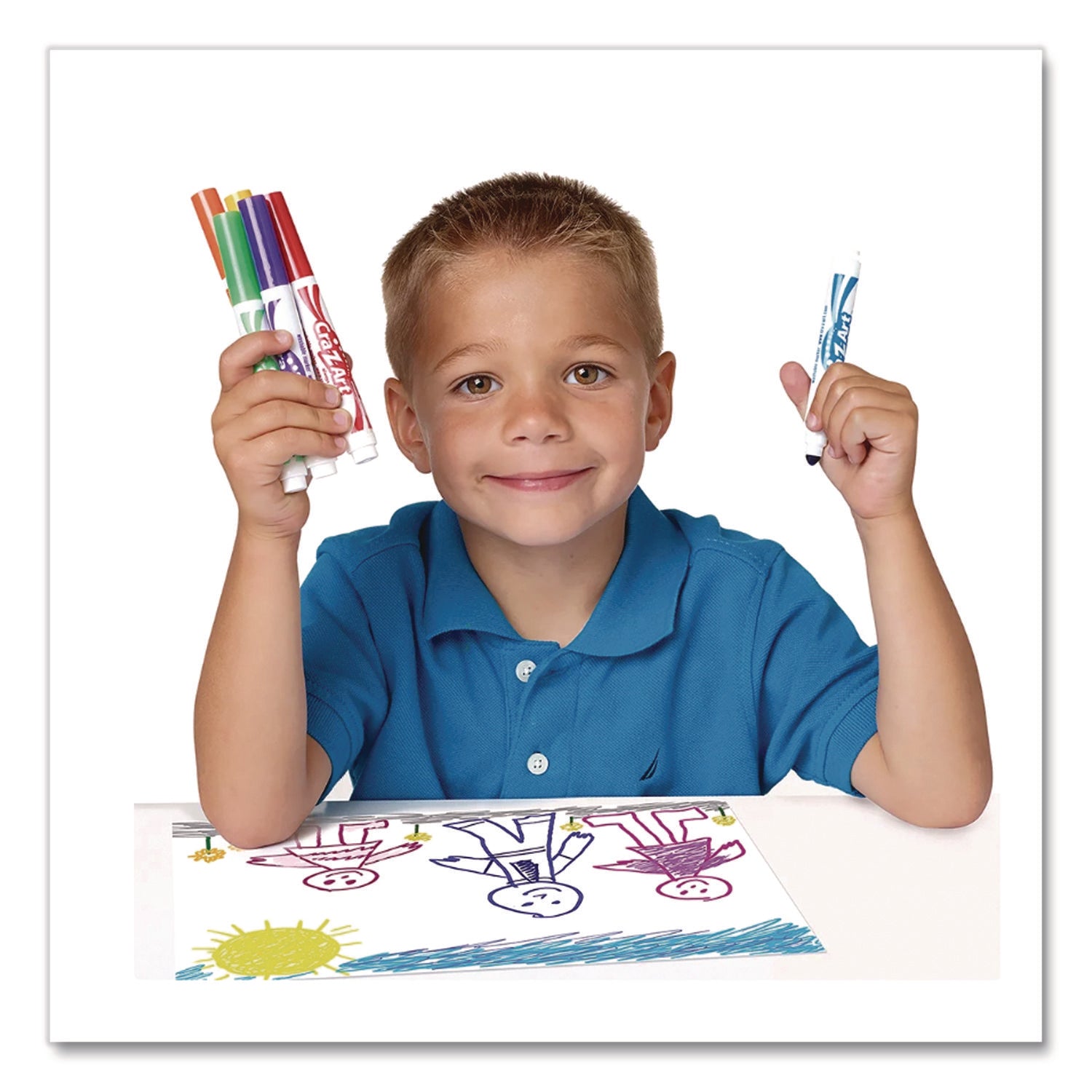 Washable Markers, Broad Bullet Tip, Assorted Colors, 64/Set