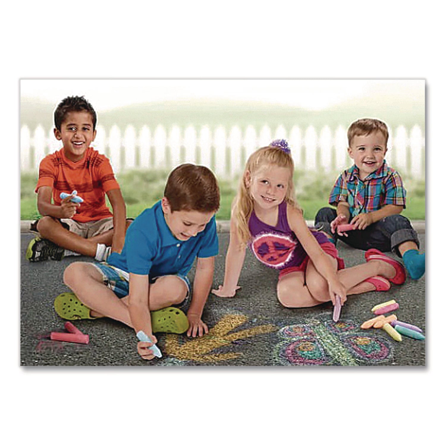 Washable Sidewalk Chalk, 12 Assorted Colors, 32 Sticks/Box