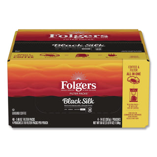 Coffee Filter Packs, Black Silk, 1.4 oz Pack, 40Packs/Carton