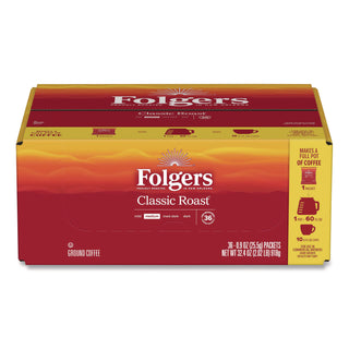 Coffee, Classic Roast, 0.9 oz Fractional Packs, 36/Carton