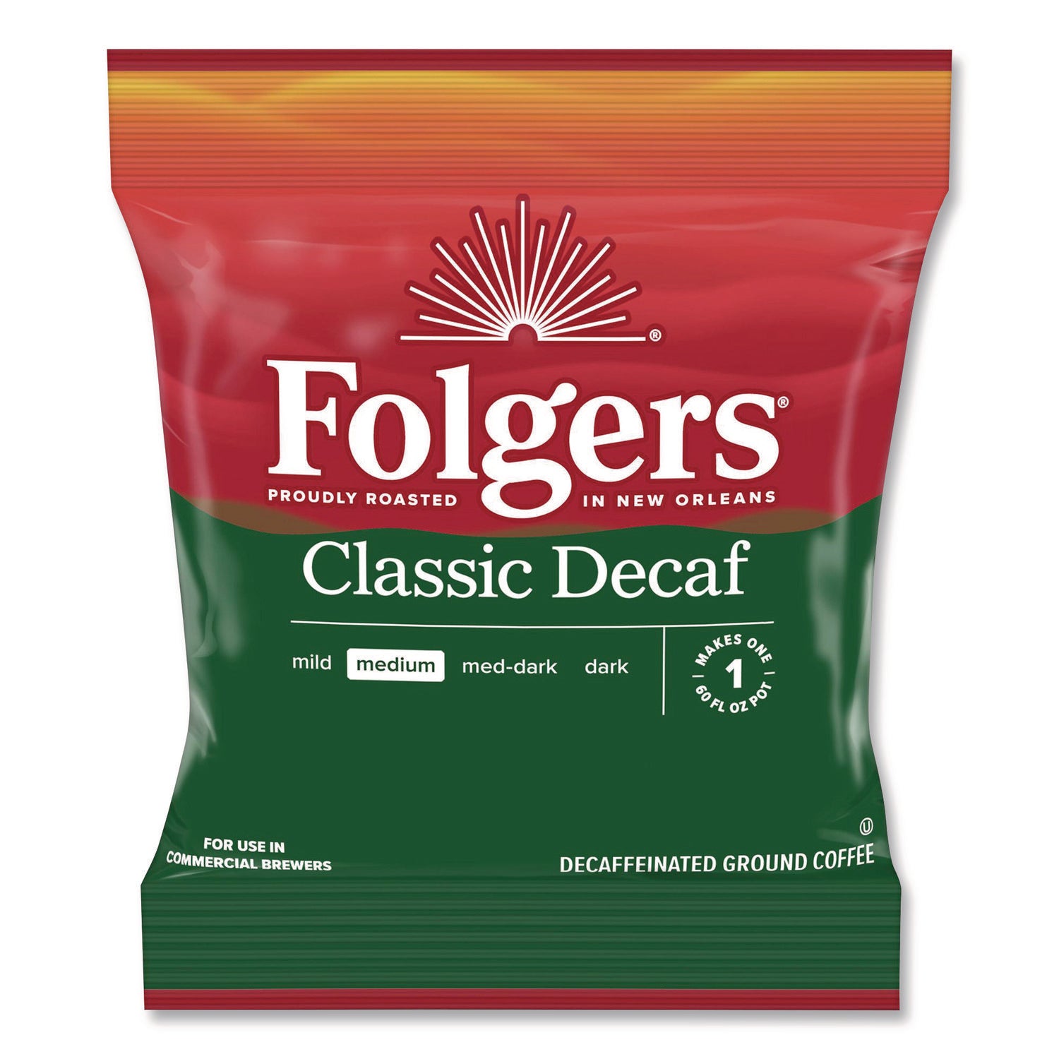 Ground Coffee, Fraction Pack, Classic Roast Decaf, 1.5oz, 42/Carton