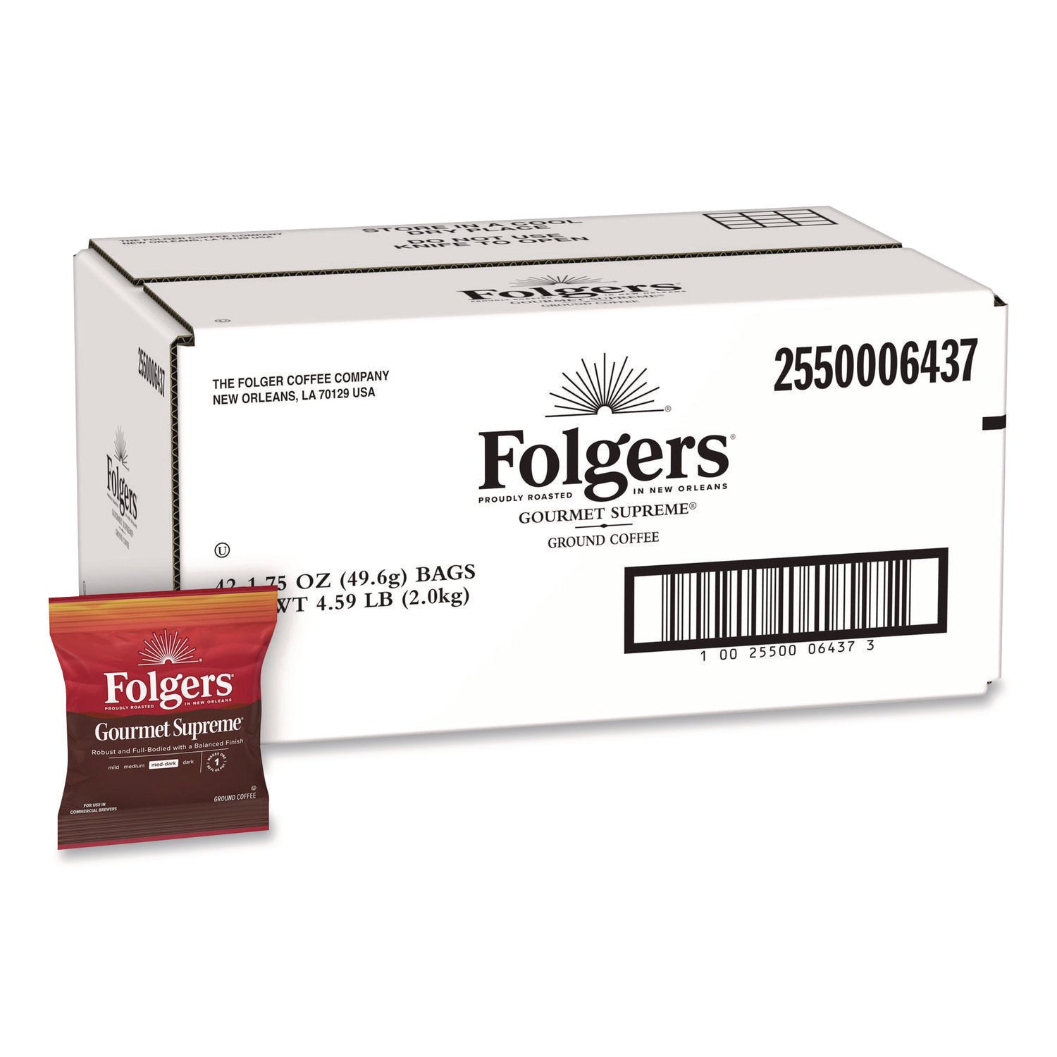 Coffee, Fraction Pack, Gourmet Supreme, 1.75oz, 42/Carton