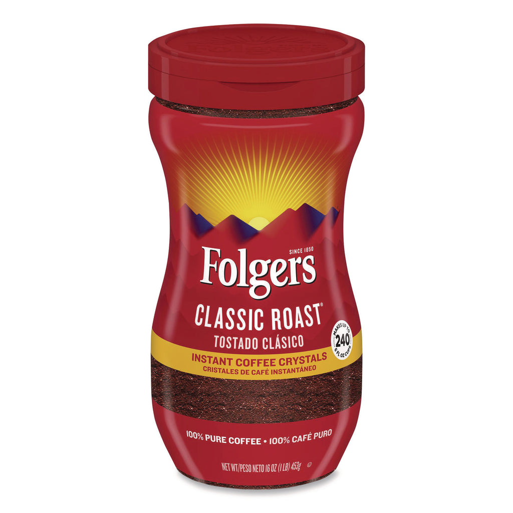 Instant Coffee Crystals, Classic Roast, 16oz Jar