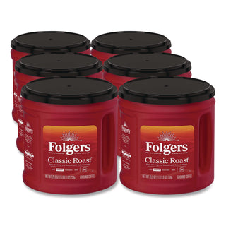 Coffee, Classic Roast, Ground, 25.9 oz Canister, 6/Carton
